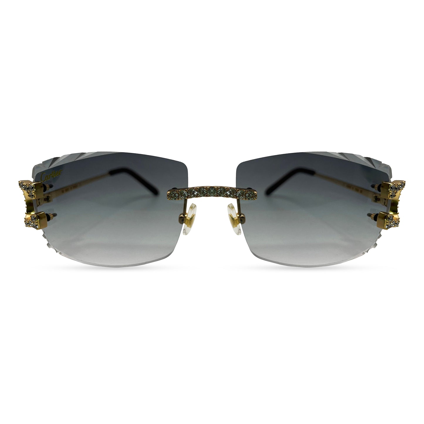 Big C - Gold Wires w/ Gray Gradient Lenses - Diamond Set