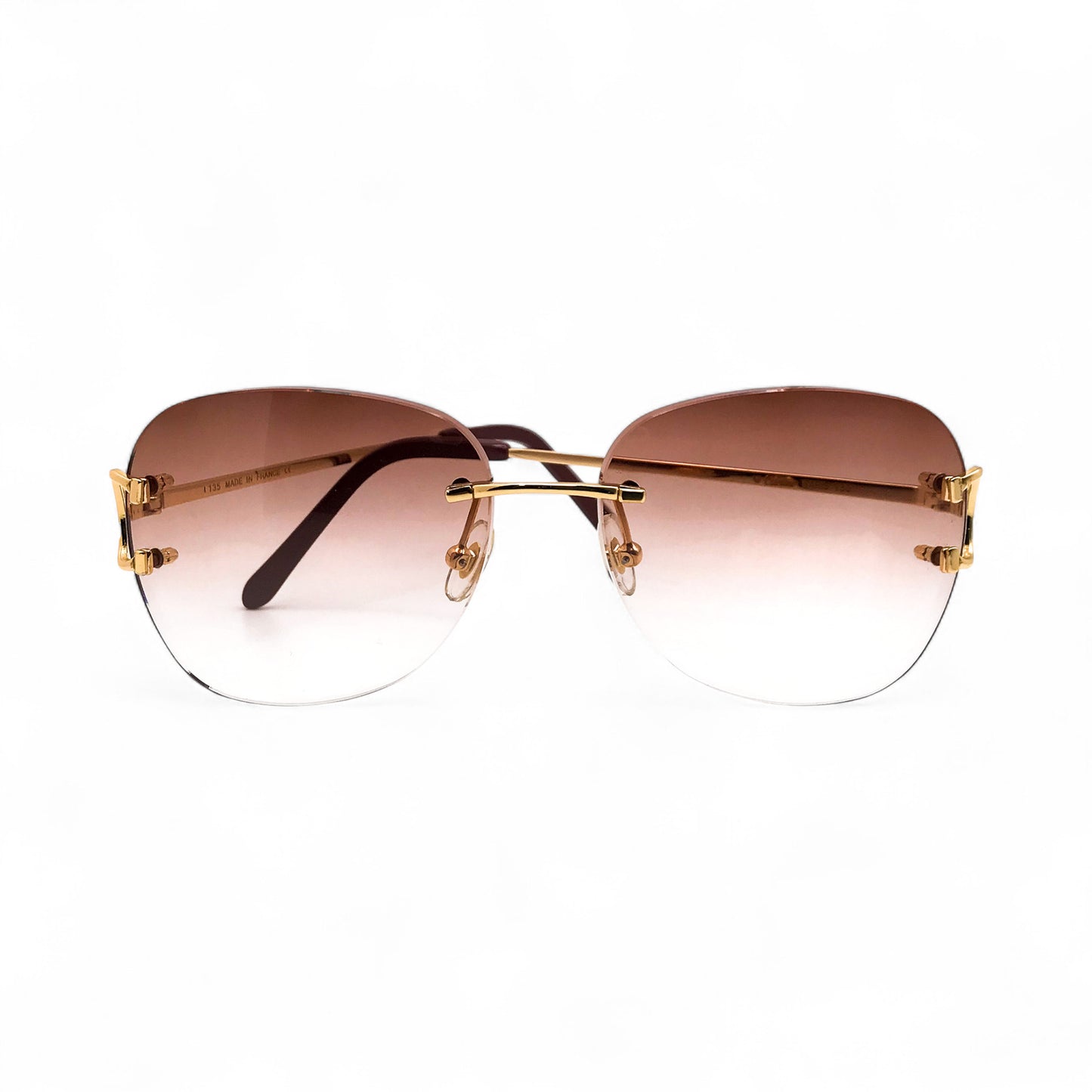 Big C Decor - Gold Wires Sunglasses w/ Hennessy Brown Indigo Lenses (2000s)