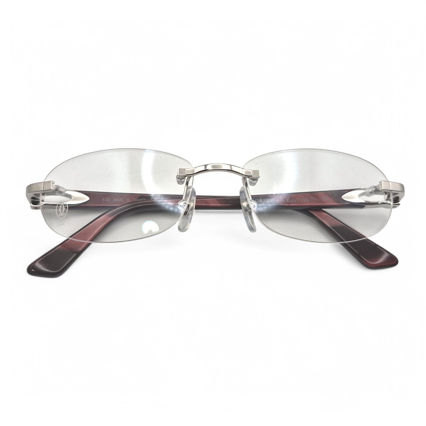 Cartier C Decor - Silver Acetate Marbles w/ Clear Lenses - Authentic