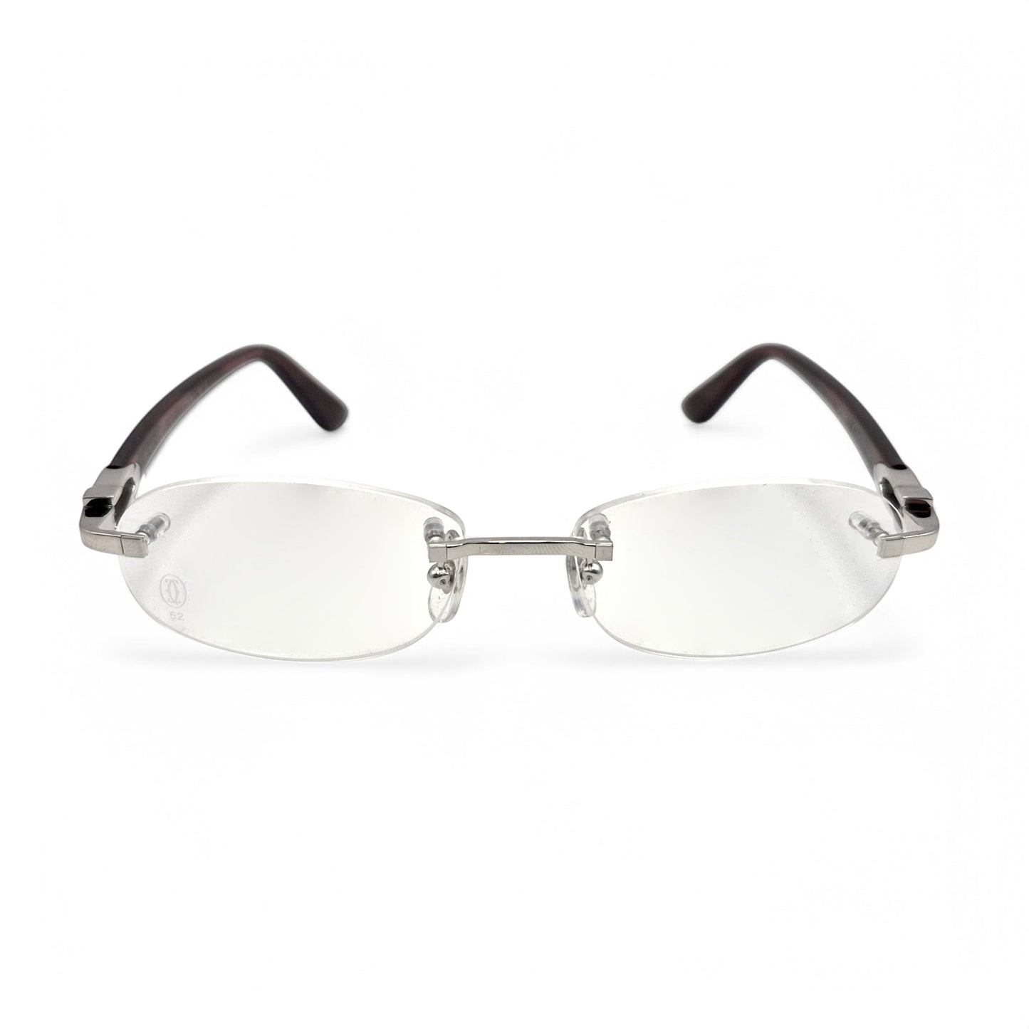 Cartier C Decor - Silver Acetate Marbles w/ Clear Lenses - Authentic