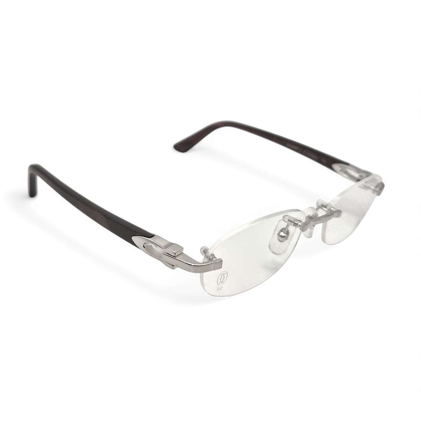 Cartier C Decor - Silver Acetate Marbles w/ Clear Lenses - Authentic