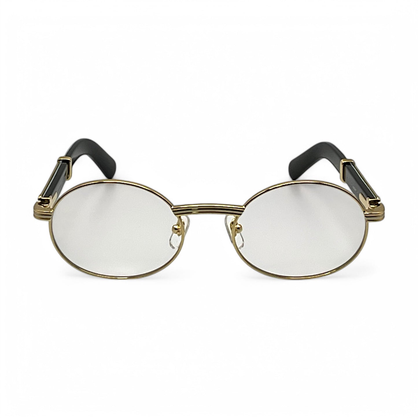 CT0464S Giverny Sunglasses - 53-22 Gold Gray Buffs w/ Clear Oval Lenses (2024)