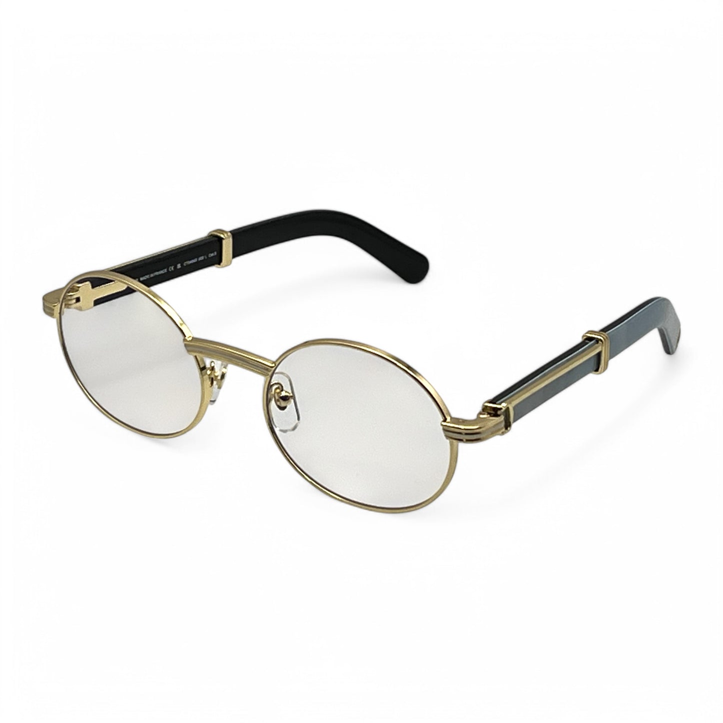 CT0464S Giverny Sunglasses - 53-22 Gold Gray Buffs w/ Clear Oval Lenses (2024)