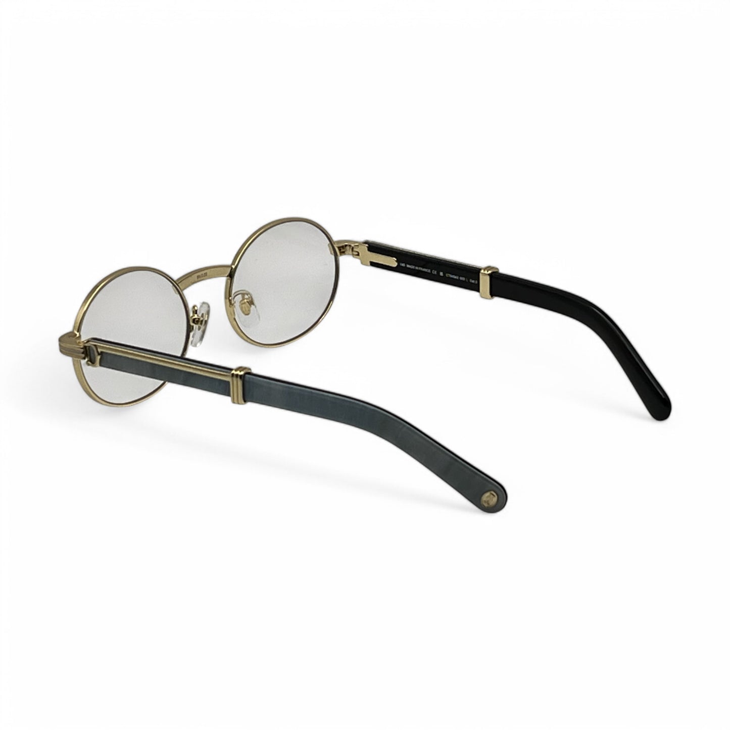 CT0464S Giverny Sunglasses - 53-22 Gold Gray Buffs w/ Clear Oval Lenses (2024)