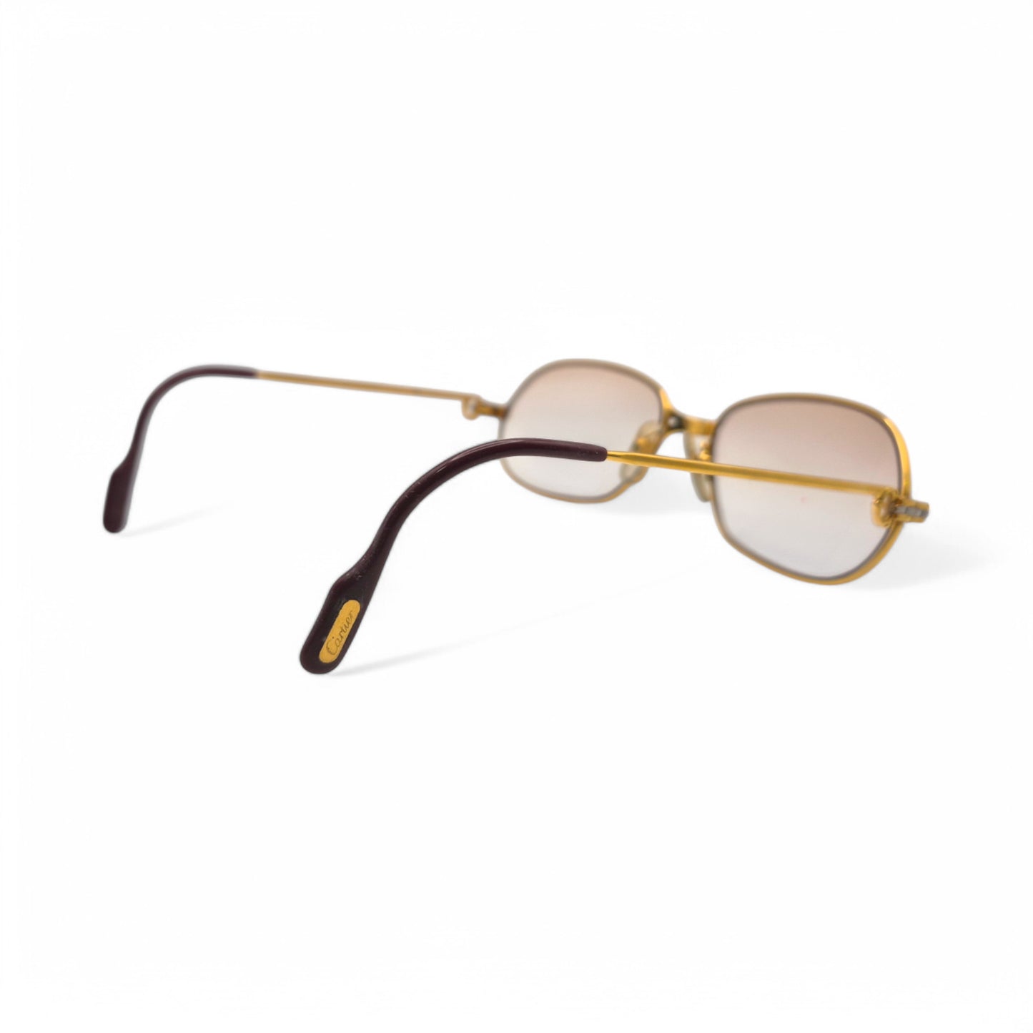 Cartier - Gold Wires w/ Light Brown Oval Lenses - Authentic (80s)