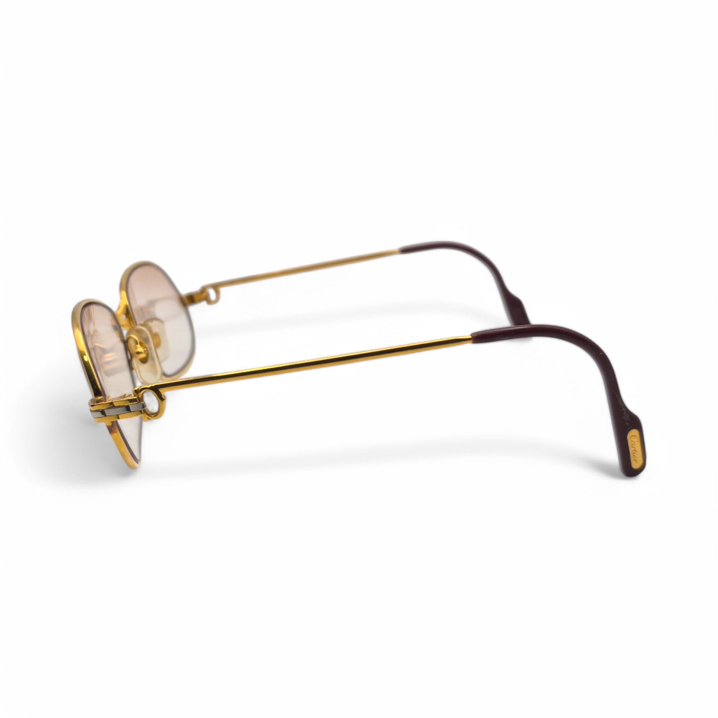 Cartier - Gold Wires w/ Light Brown Oval Lenses - Authentic (80s)