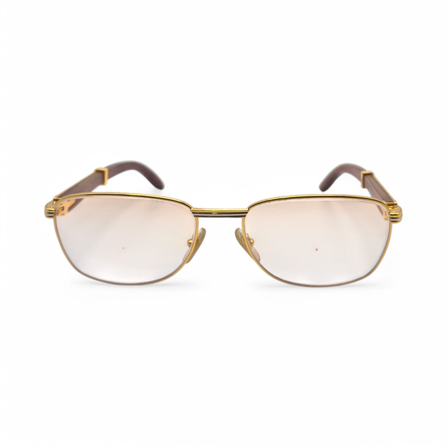 Cartier - Gold Woods w/ Light Brown Square Lenses - Authentic