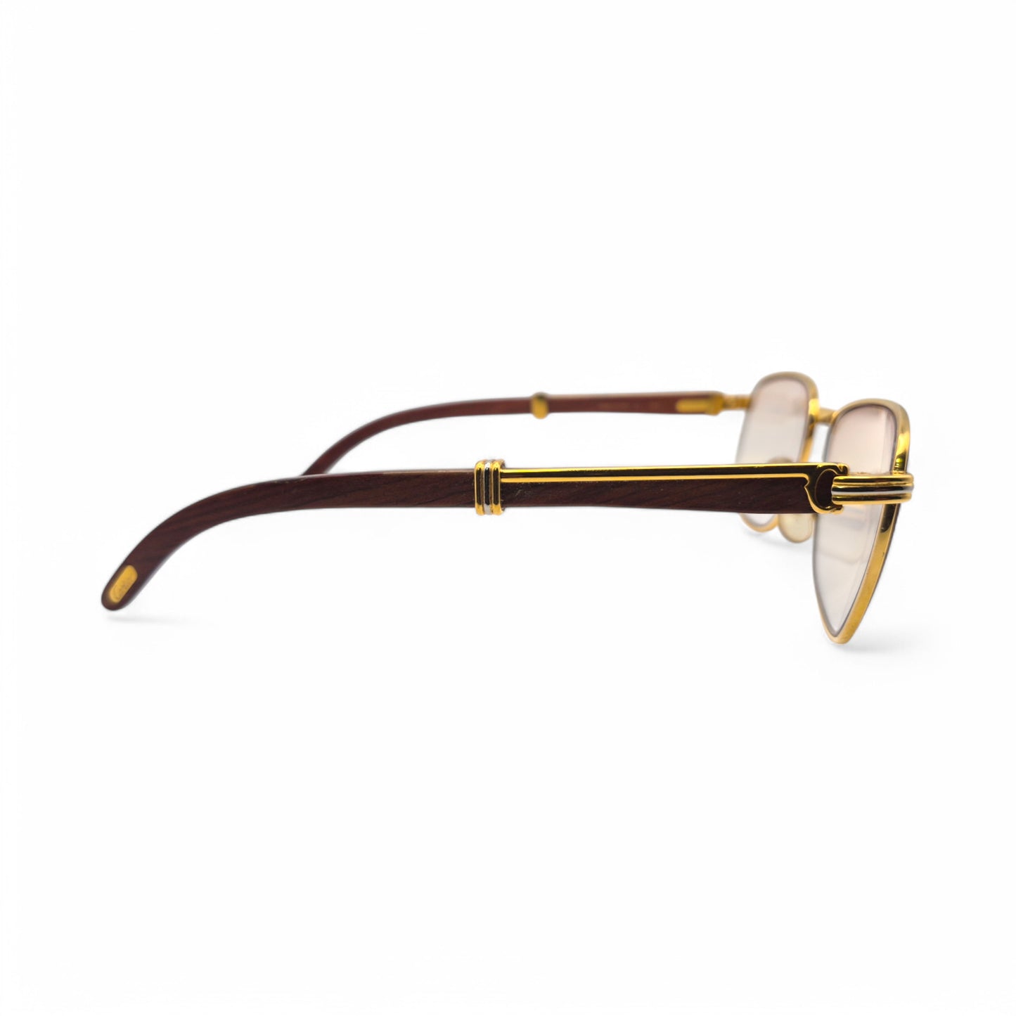 Cartier - Gold Woods w/ Light Brown Square Lenses - Authentic