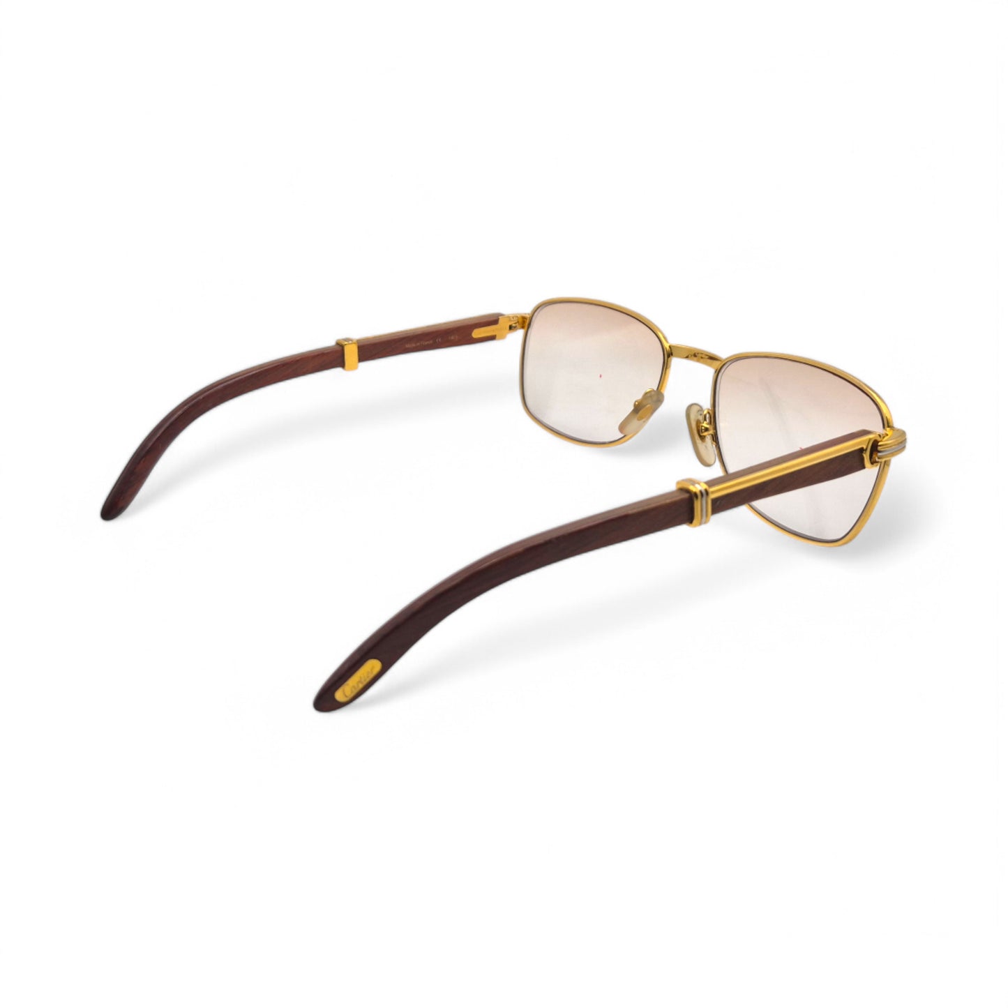 Cartier - Gold Woods w/ Light Brown Square Lenses - Authentic