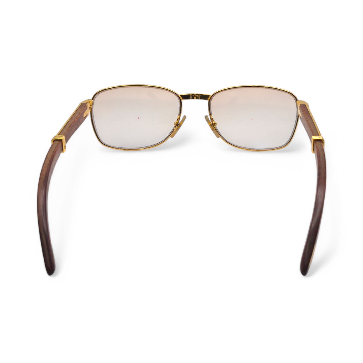 Cartier - Gold Woods w/ Light Brown Square Lenses - Authentic