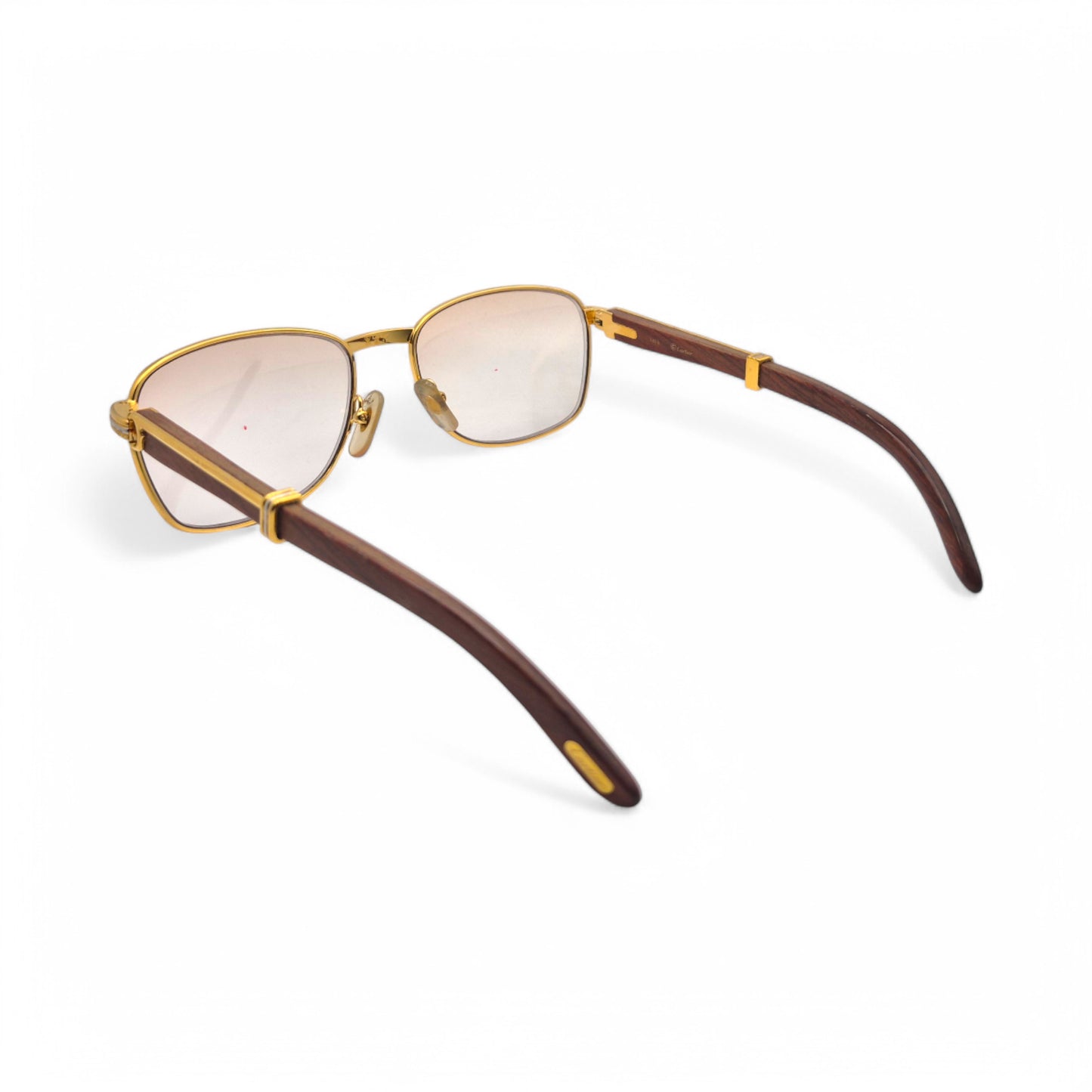 Cartier - Gold Woods w/ Light Brown Square Lenses - Authentic