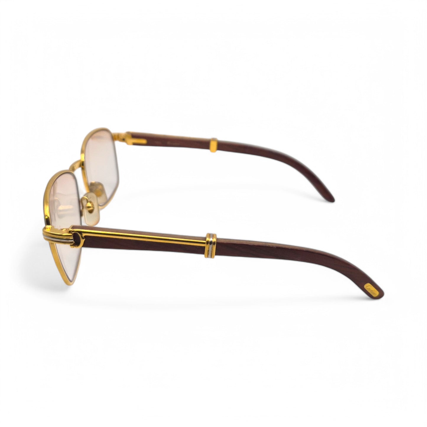 Cartier - Gold Woods w/ Light Brown Square Lenses - Authentic
