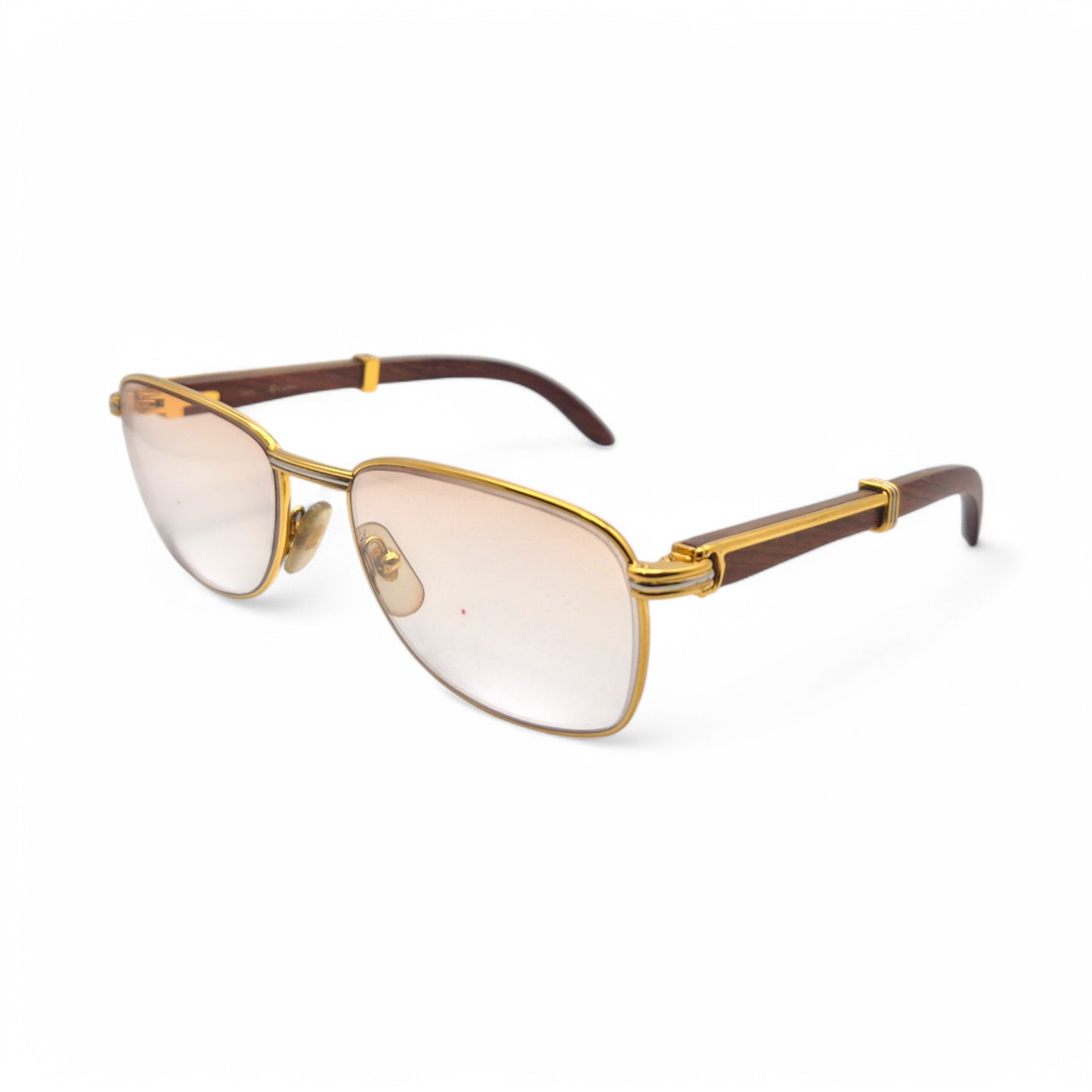 Cartier - Gold Woods w/ Light Brown Square Lenses - Authentic