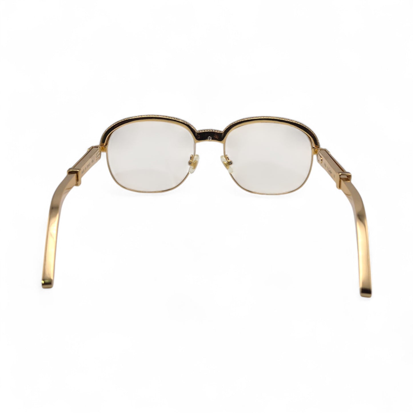 Malmaison - 56-16 Gold Plated Temples Sunglasses w/ Clear Reflective Lenses (90s)