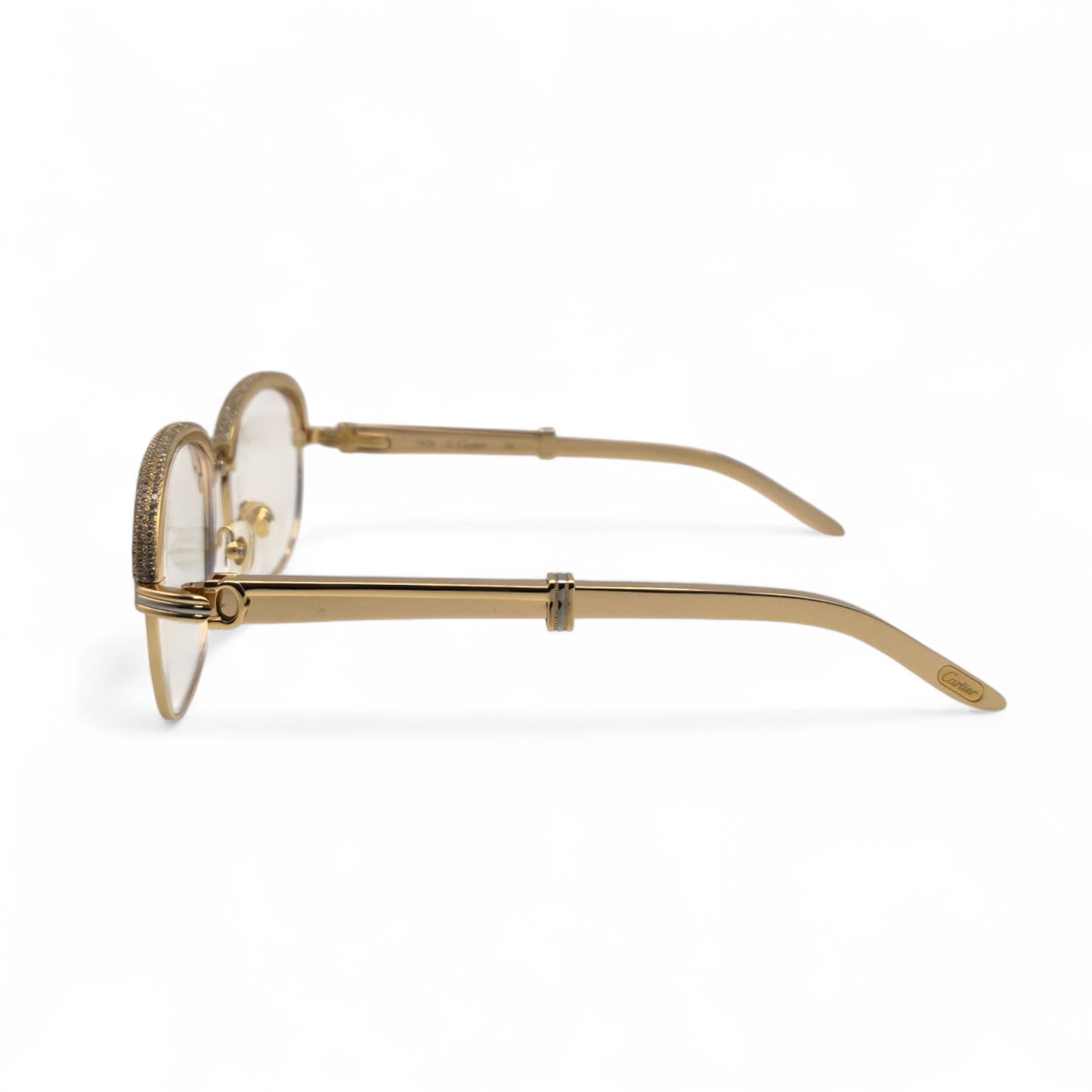 Malmaison - 56-16 Gold Plated Temples Sunglasses w/ Clear Reflective Lenses (90s)