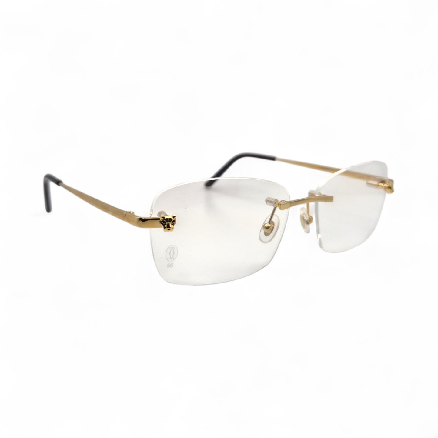 Authentic Cartier Panthere - 56-15 Gold Wires Eyeglasses