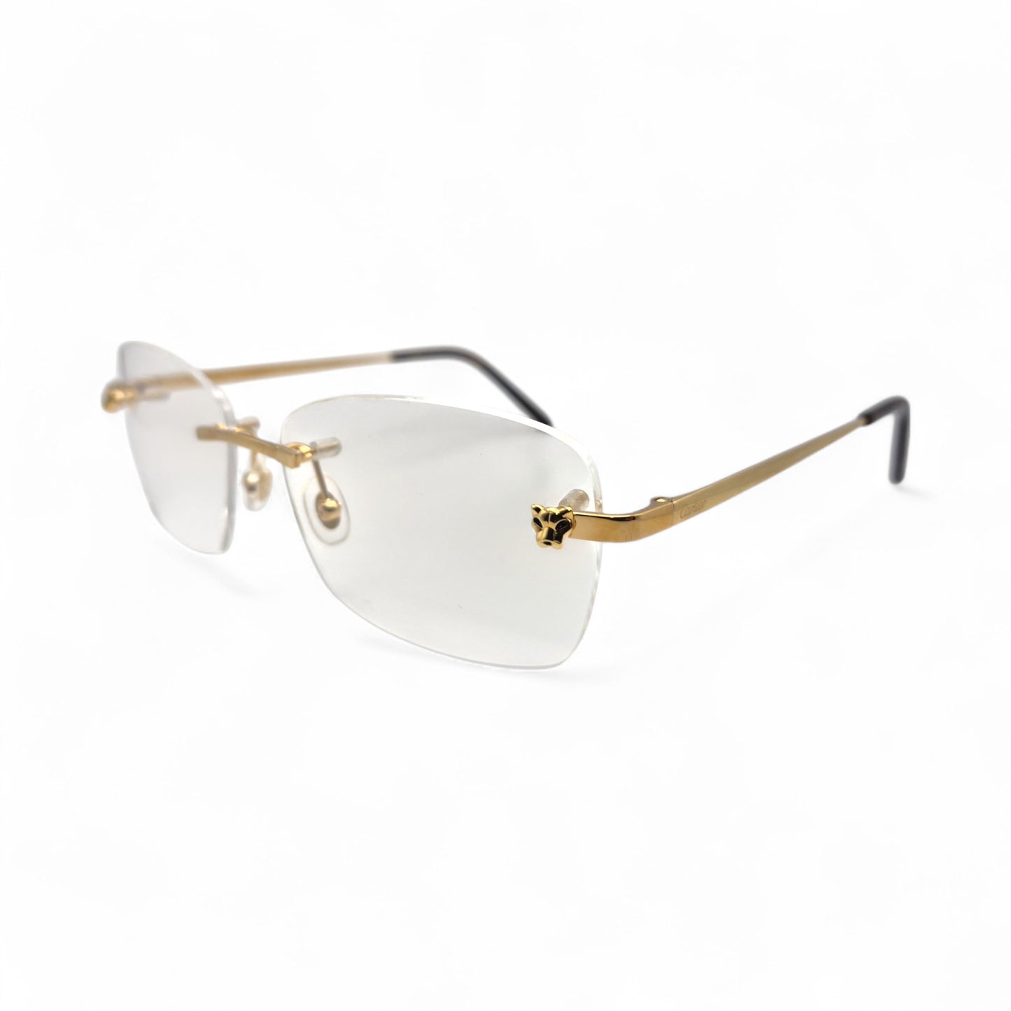 Authentic Cartier Panthere - 56-15 Gold Wires Eyeglasses