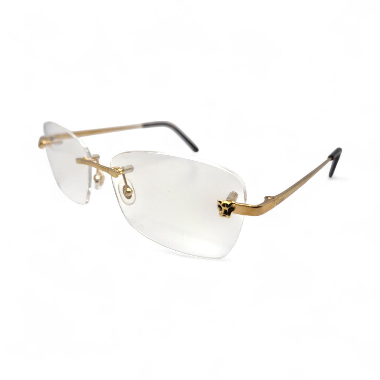 Authentic Cartier Panthere - 56-15 Gold Wires Eyeglasses