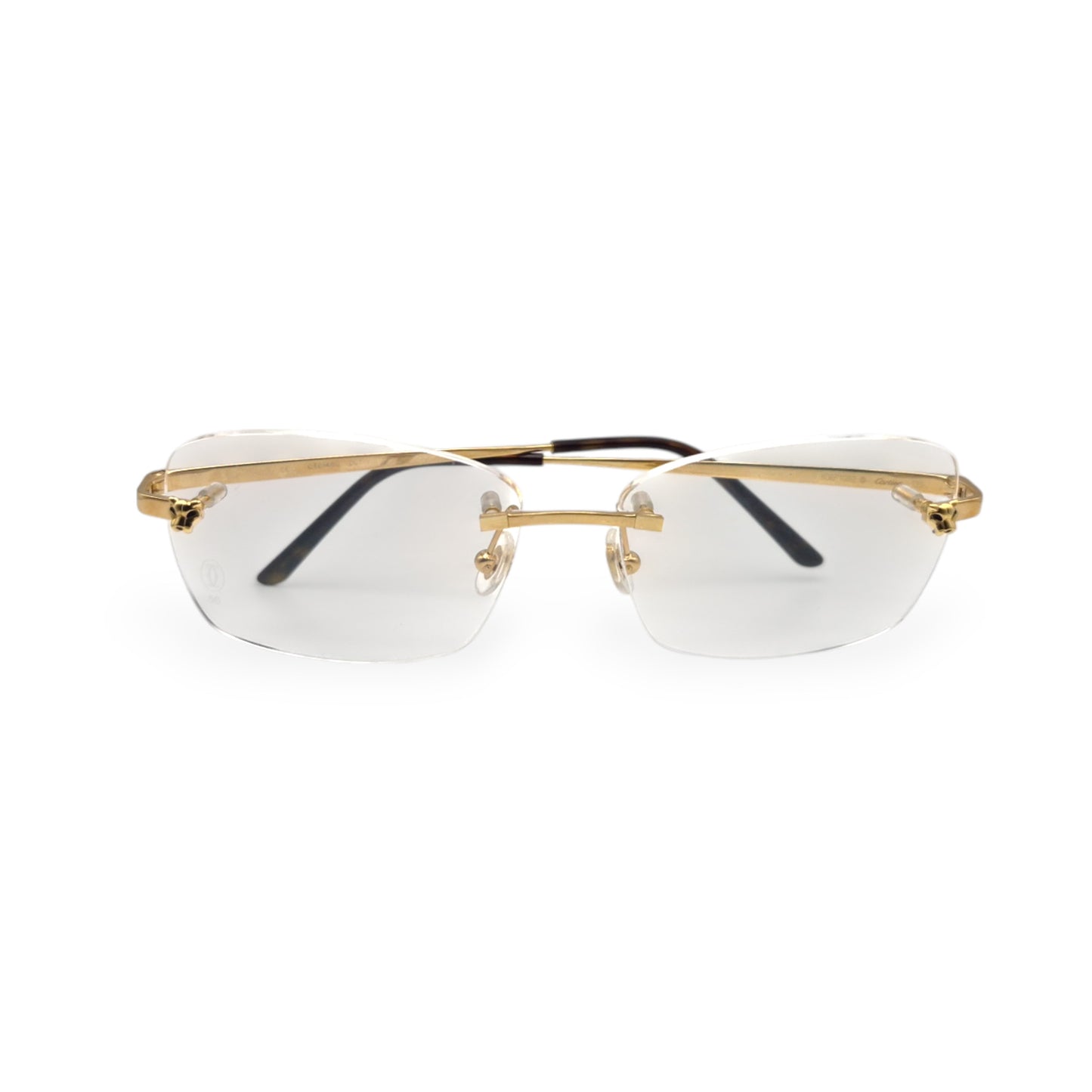 Authentic Cartier Panthere - 56-15 Gold Wires Eyeglasses