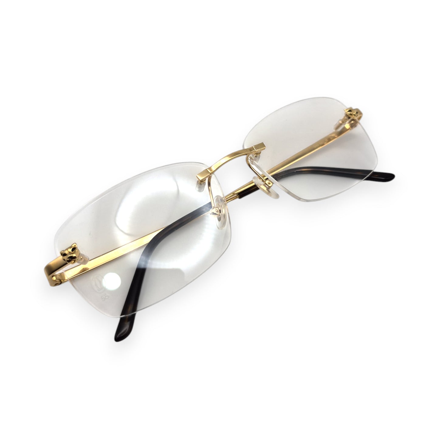 Authentic Cartier Panthere - 56-15 Gold Wires Eyeglasses