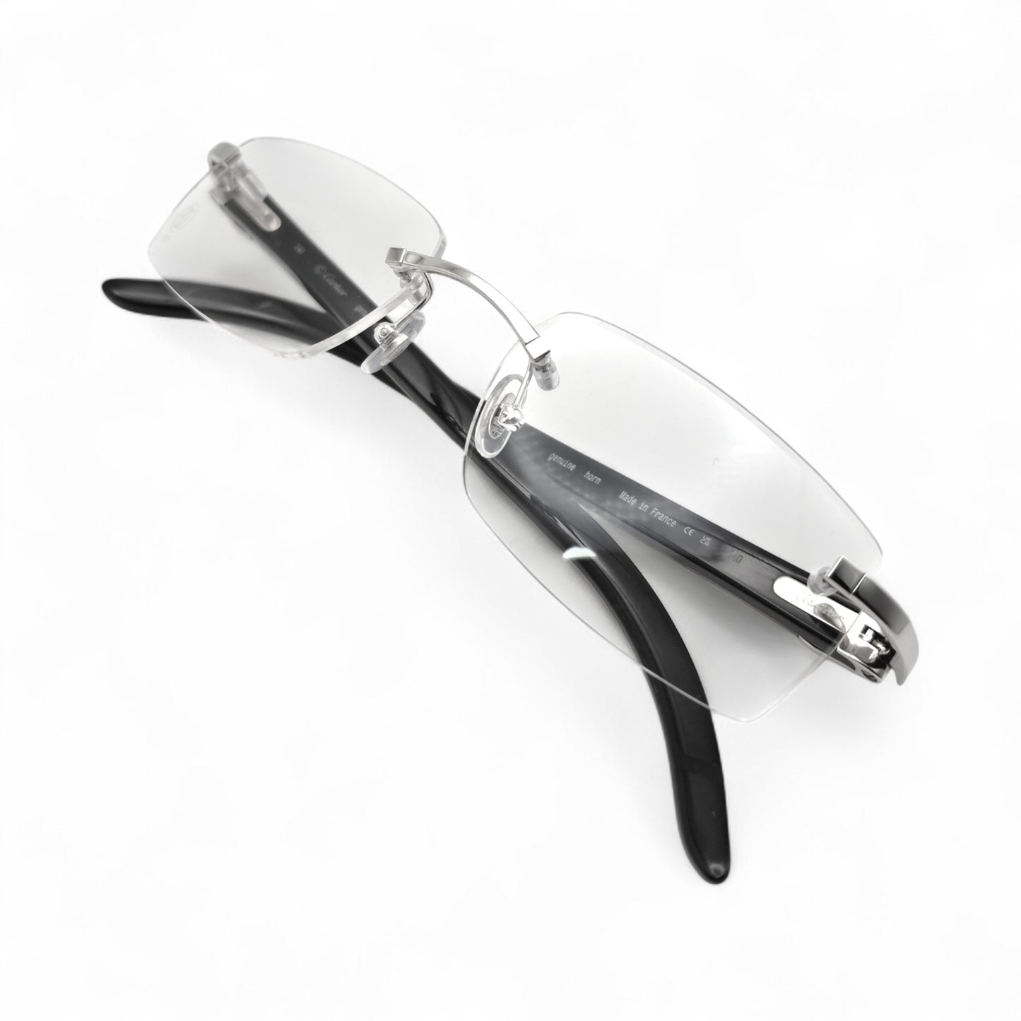 CT0046O Authentic Cartier C Decor - 53-18 Genuine Horn Eyeglasses (2010s)