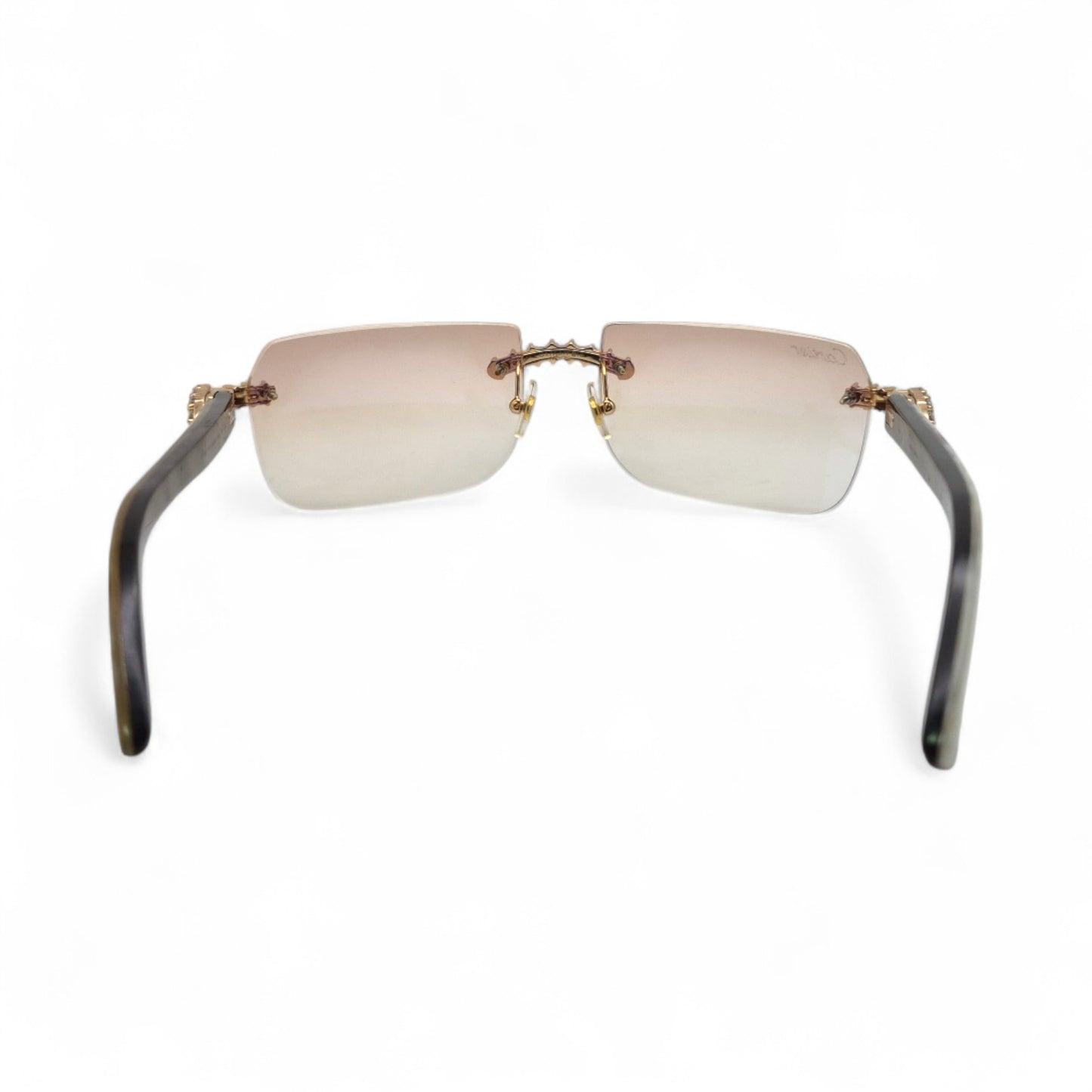 C Decor Buffs (Iced - VVS Genuine) - White Genuine Horn Sunglasses - Genuine Diamonds Prong Set (2020s)