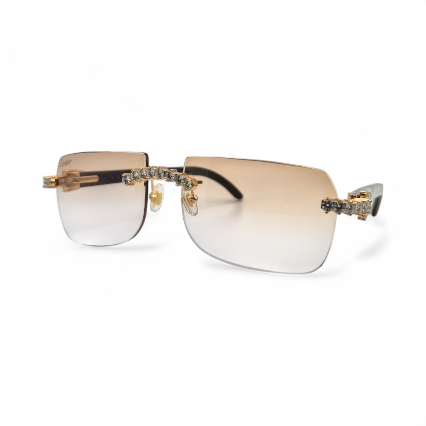 C Decor Buffs (Iced - VVS Genuine) - White Genuine Horn Sunglasses - Genuine Diamonds Prong Set (2020s)