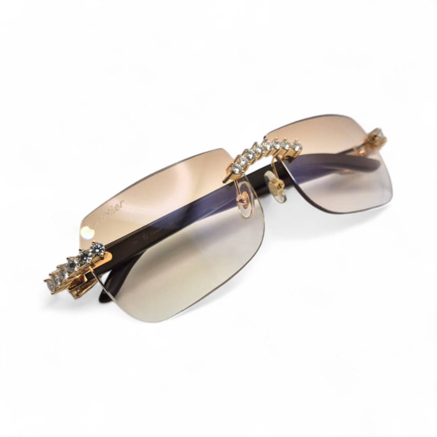 C Decor Buffs (Iced - VVS Genuine) - White Genuine Horn Sunglasses - Genuine Diamonds Prong Set (2020s)