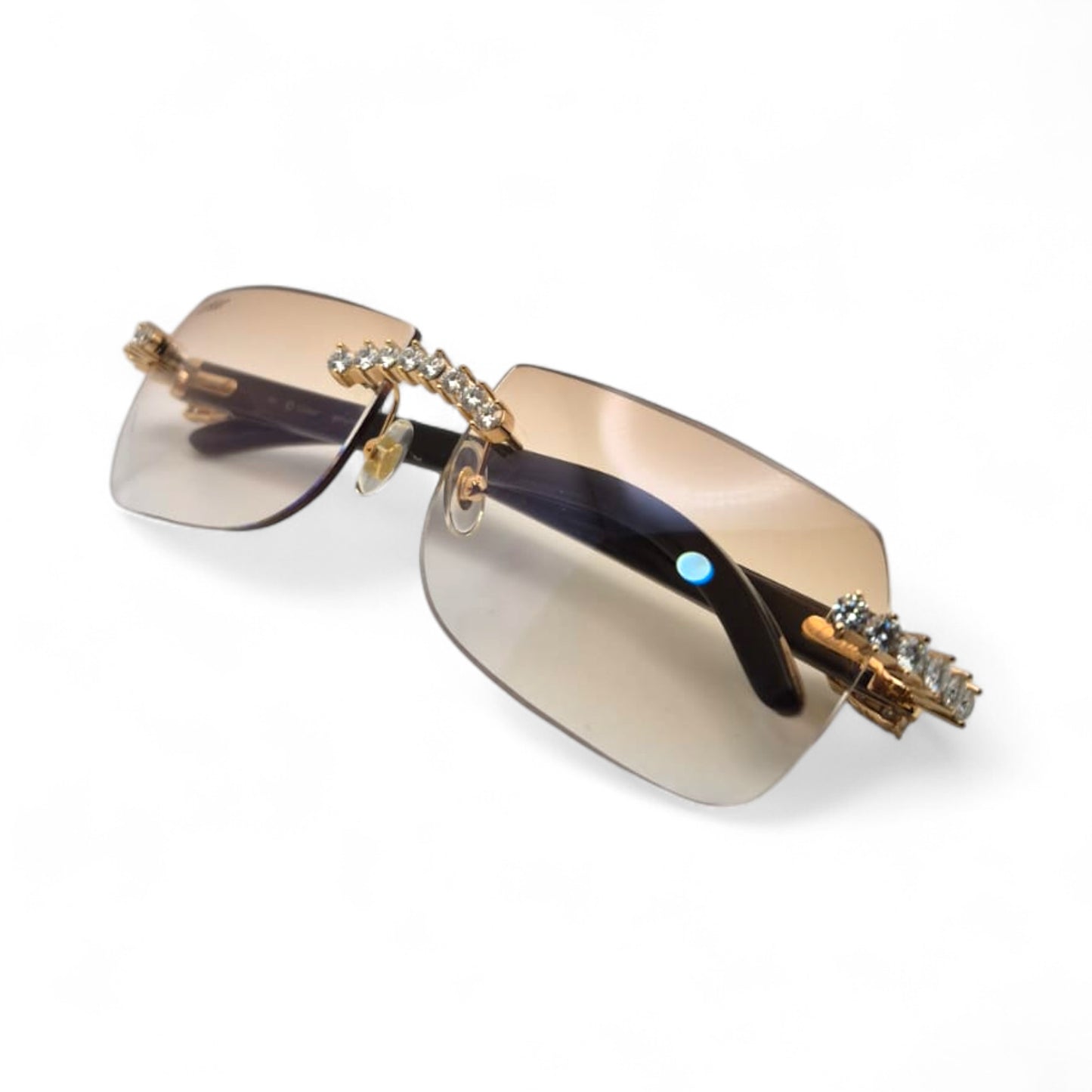 C Decor Buffs (Iced - VVS Genuine) - White Genuine Horn Sunglasses - Genuine Diamonds Prong Set (2020s)