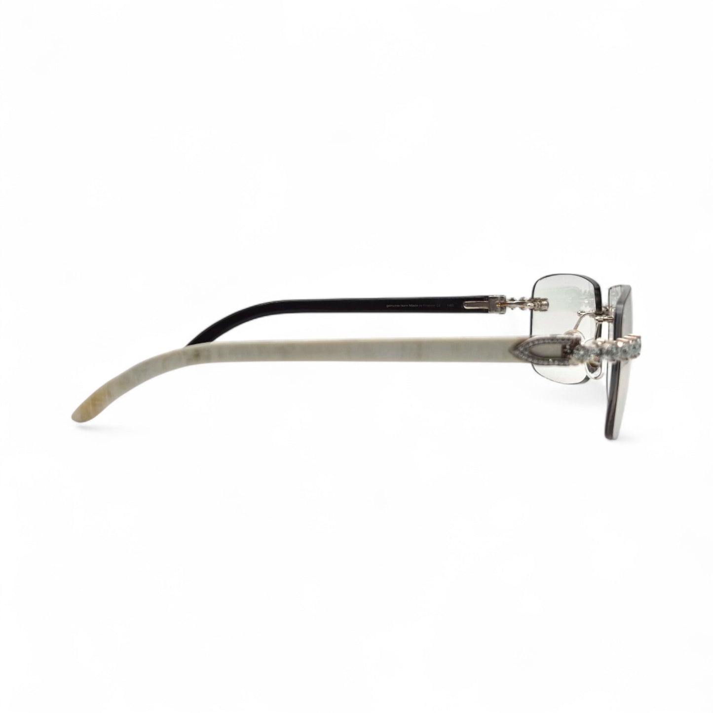 C Decor Buffs (Iced - VVS Genuine) - White Genuine Horn Sunglasses - Genuine Diamonds Prong Set (2020s)