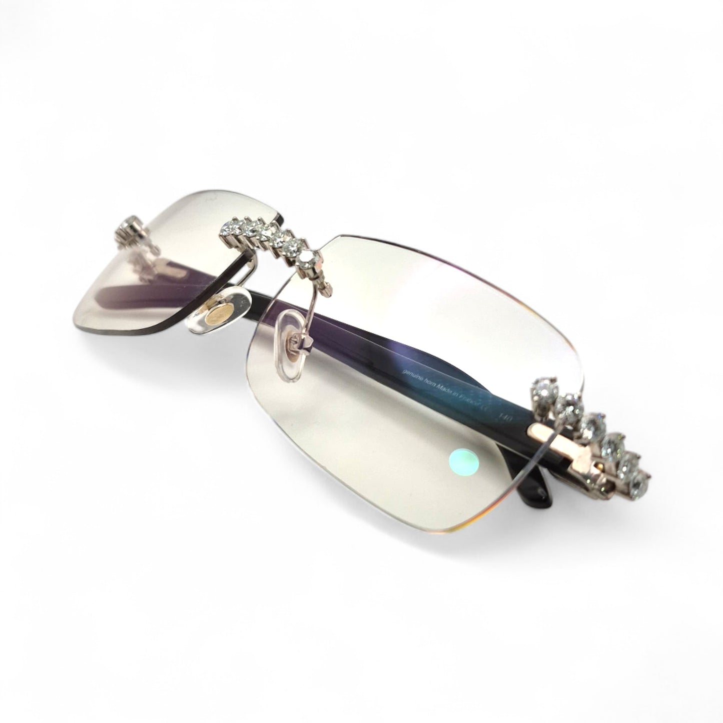 C Decor Buffs (Iced - VVS Genuine) - White Genuine Horn Sunglasses - Genuine Diamonds Prong Set (2020s)