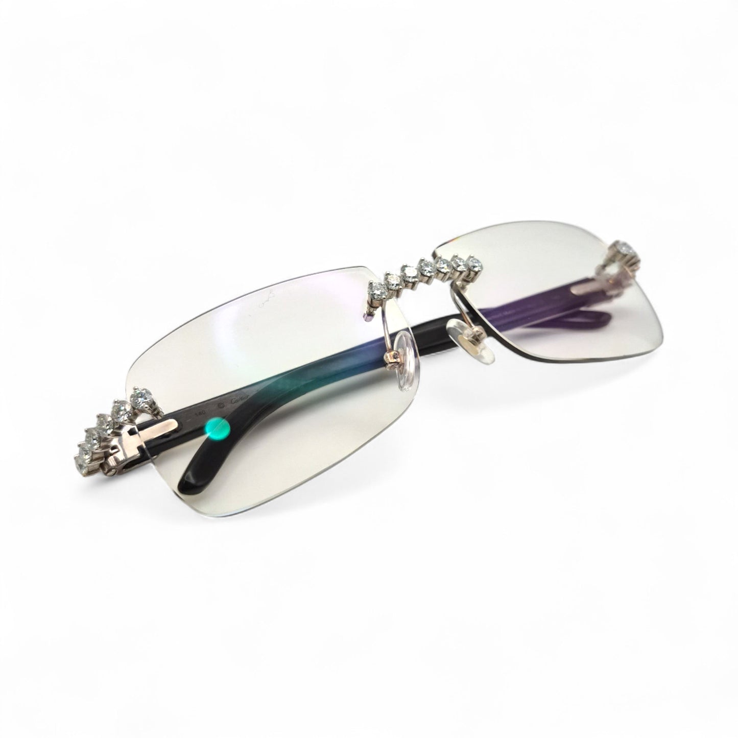 C Decor Buffs (Iced - VVS Genuine) - White Genuine Horn Sunglasses - Genuine Diamonds Prong Set (2020s)