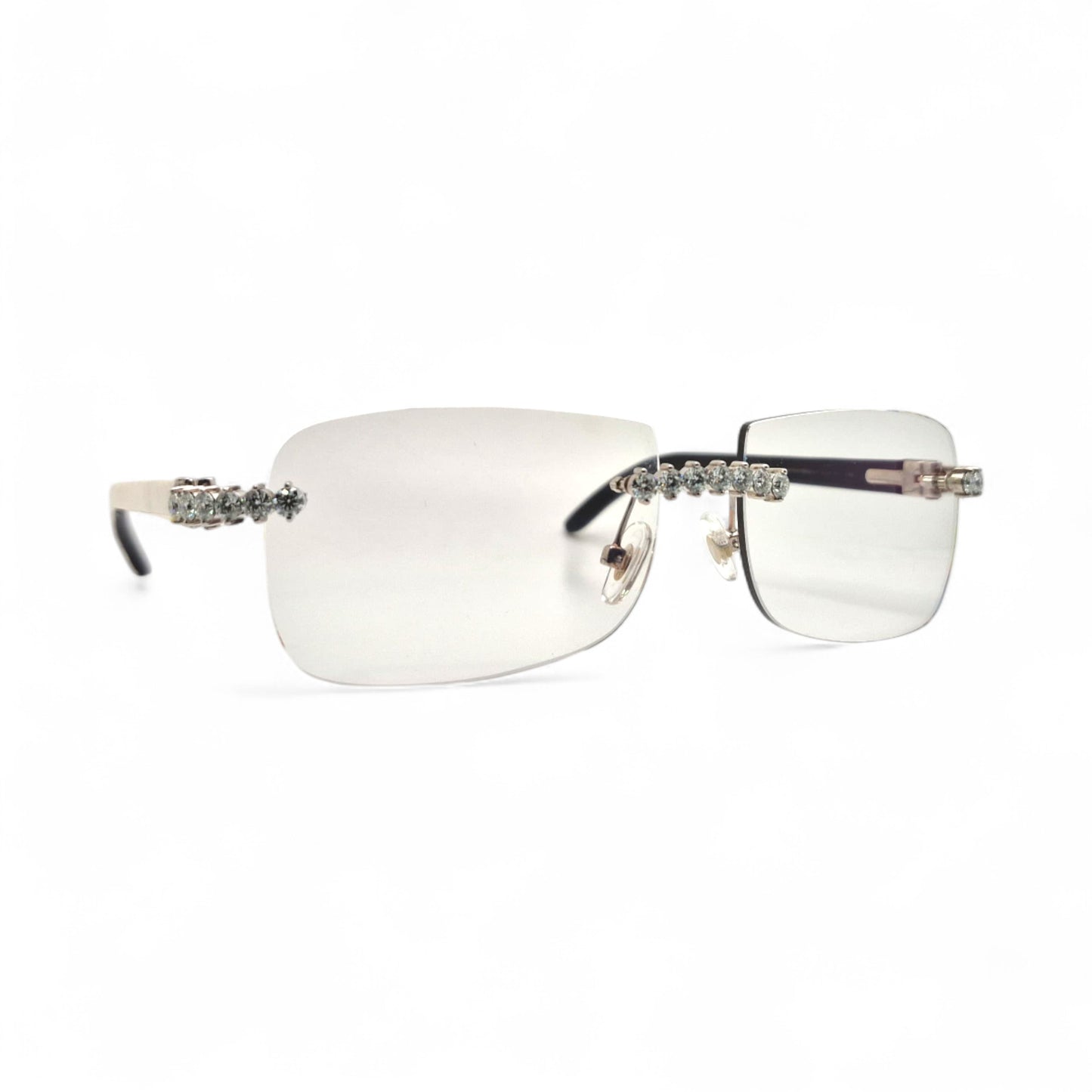 C Decor Buffs (Iced - VVS Genuine) - White Genuine Horn Sunglasses - Genuine Diamonds Prong Set (2020s)