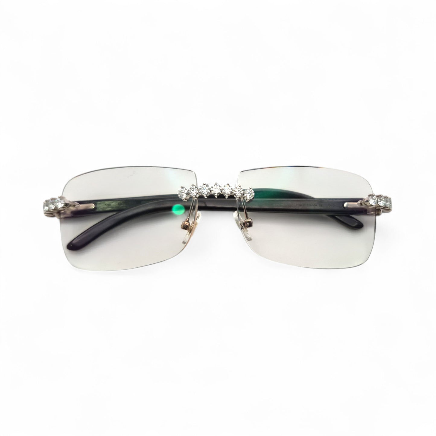 C Decor Buffs (Iced - VVS Genuine) - White Genuine Horn Sunglasses - Genuine Diamonds Prong Set (2020s)