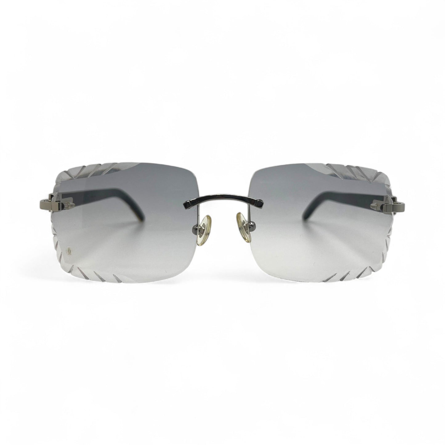 C Decor Buffs (Diamond Cut) - Silver White Genuine Horn Sunglasses (2020s)