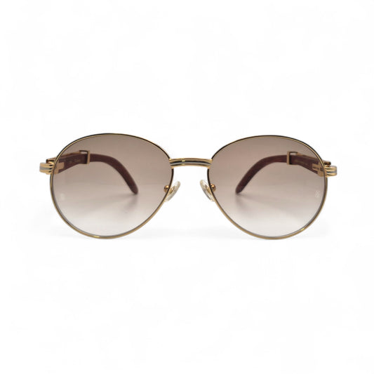 Bagatelle - 55-18 Woods Sunglasses w/ Round Lenses (90s)