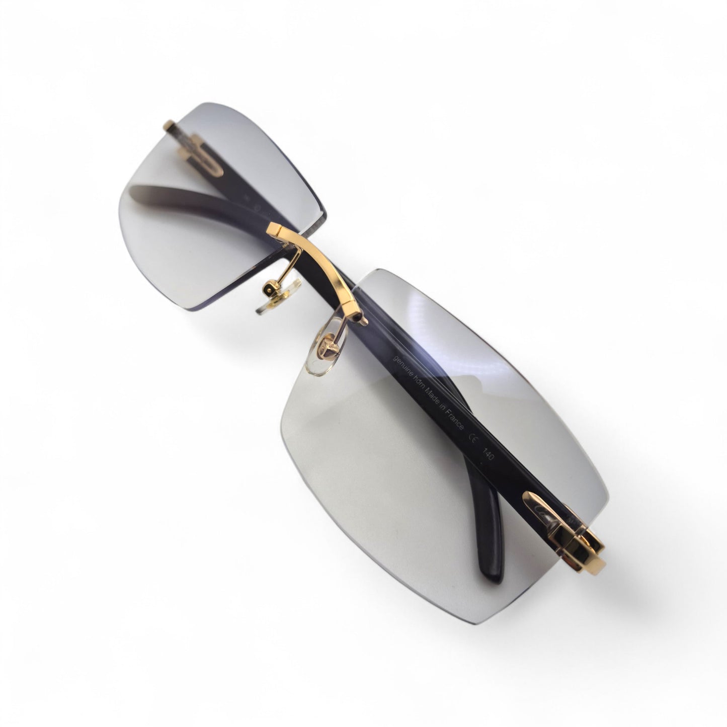 C Decor Buffs - Gold Black Genuine Horn Sunglasses (2010s)