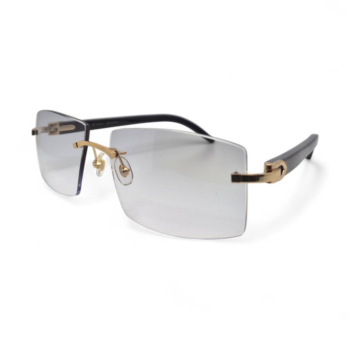 C Decor Buffs - Gold Black Genuine Horn Sunglasses (2010s)