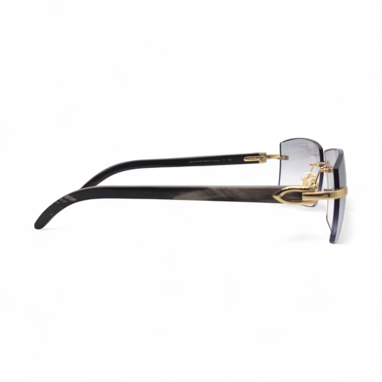 C Decor Buffs - Gold Black Genuine Horn Sunglasses (2010s)