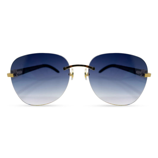 C Decor Buffs - Gold Black Genuine Horn Sunglasses (2010s)
