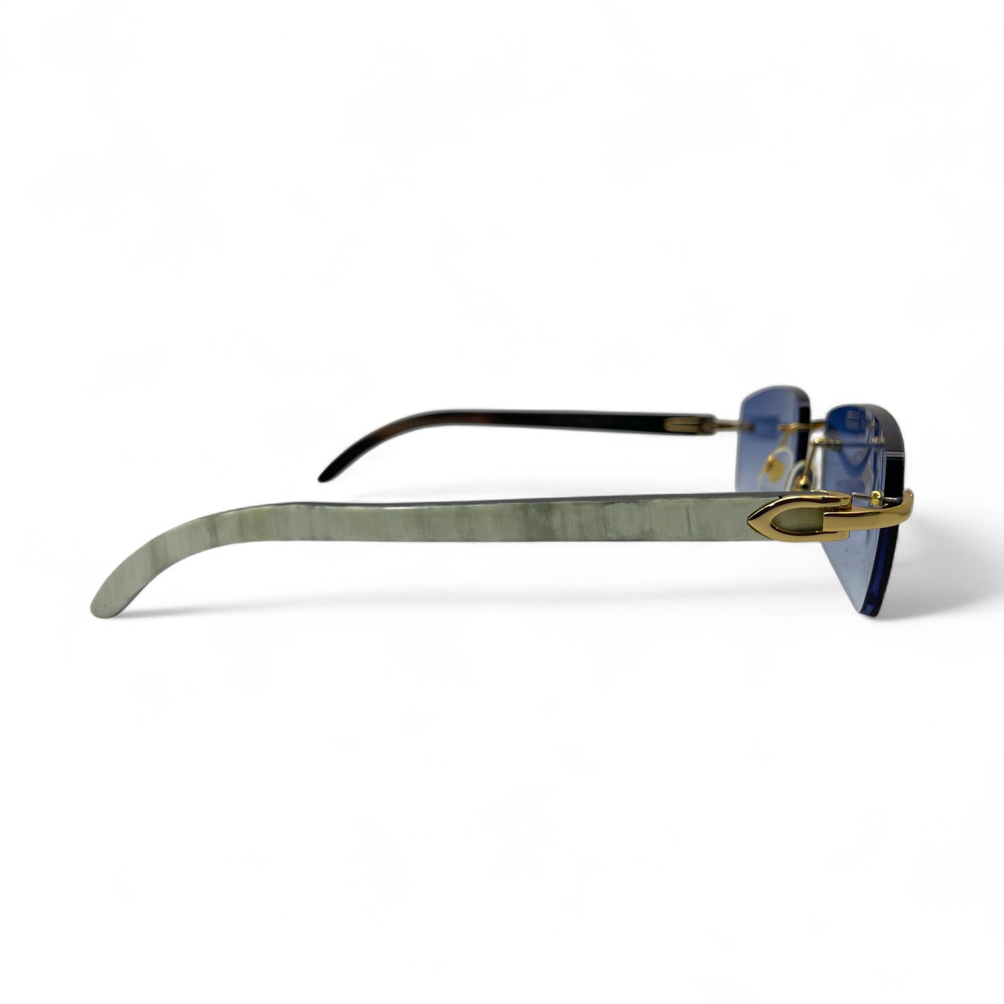 C Decor Buffs - Gold White Genuine Horn Sunglasses (2010s)