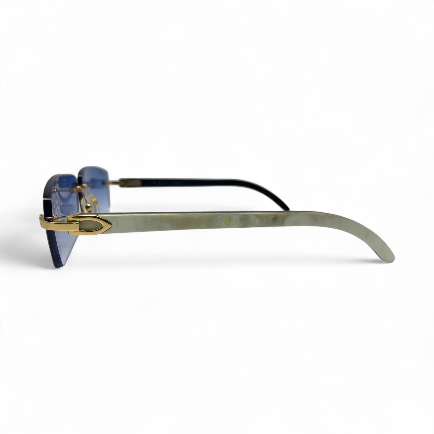 C Decor Buffs - Gold White Genuine Horn Sunglasses (2010s)