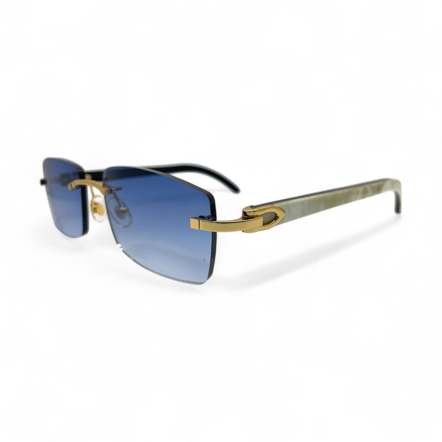 C Decor Buffs - Gold White Genuine Horn Sunglasses (2010s)