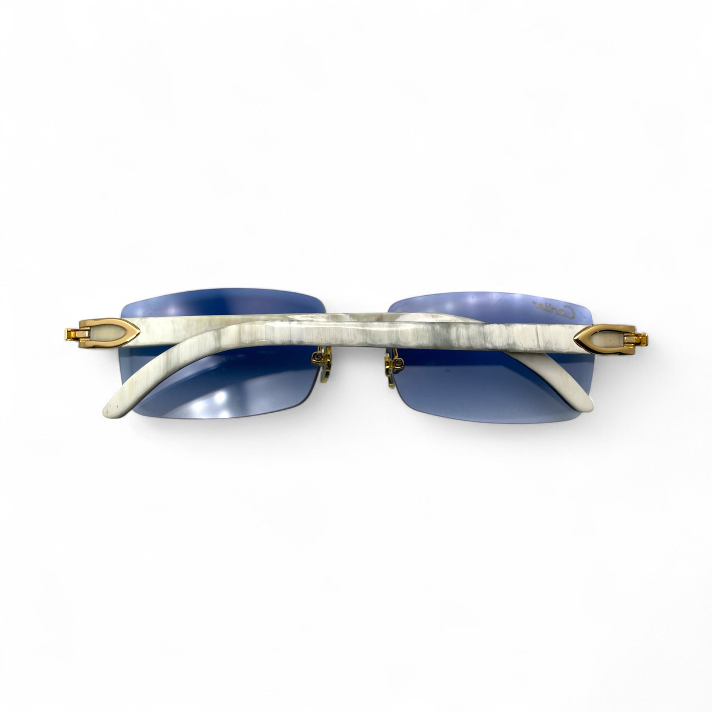 C Decor Buffs - Gold White Genuine Horn Sunglasses (2010s)