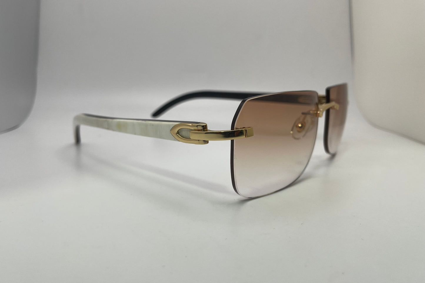 C Decor - Gold White Buffs w/ Hennessy Brown Faded Lenses