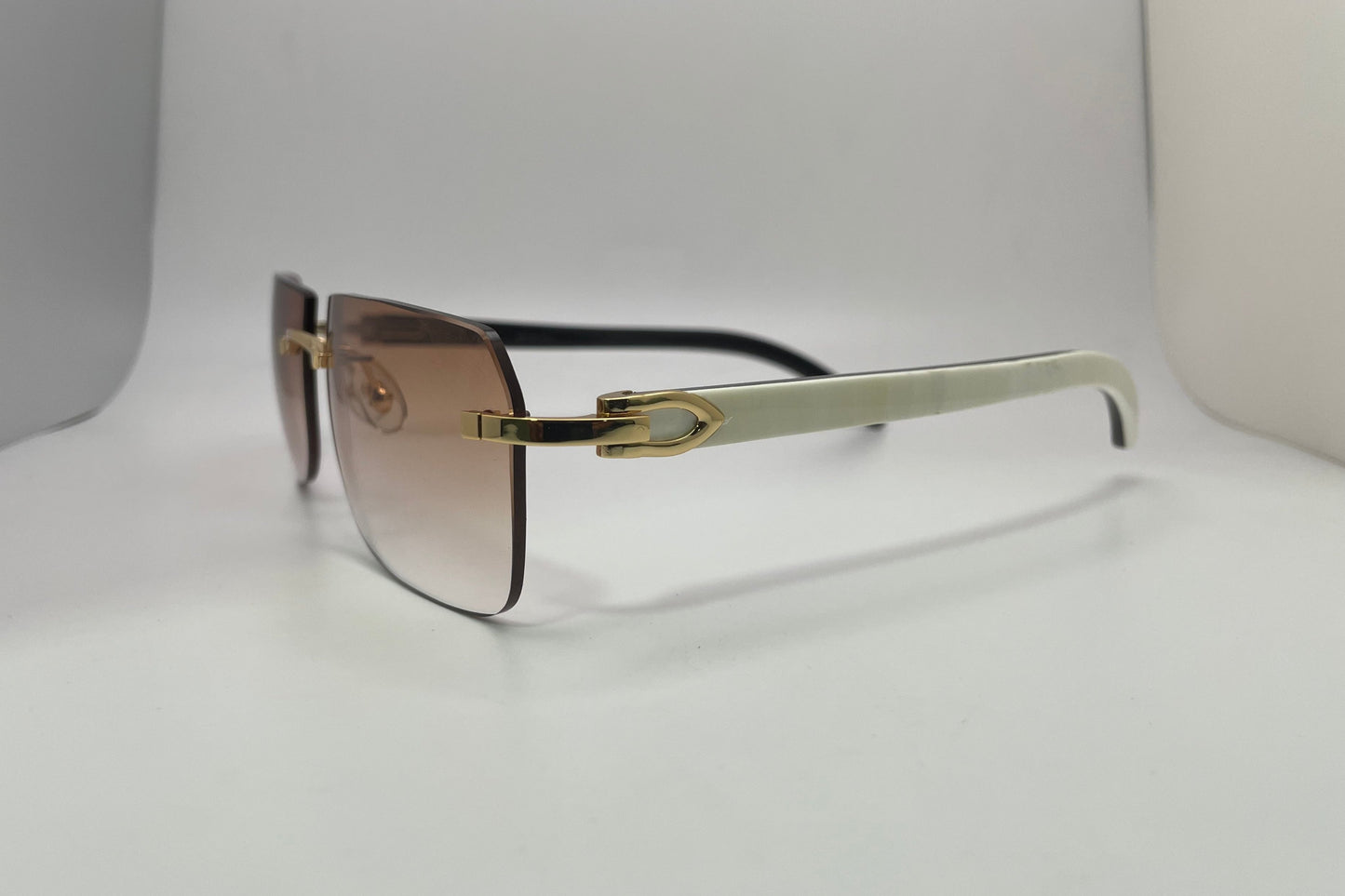 C Decor - Gold White Buffs w/ Hennessy Brown Faded Lenses