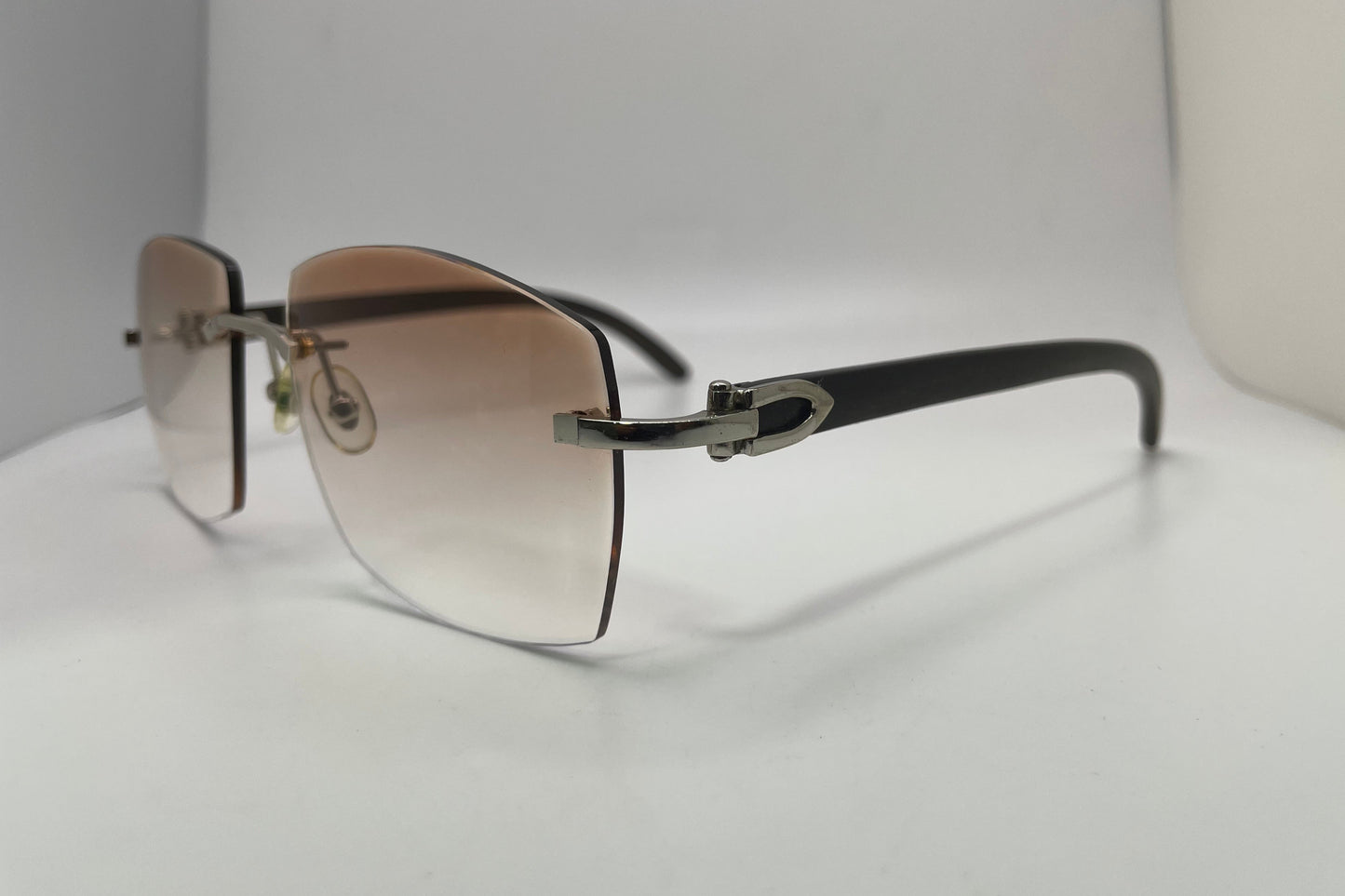 C Decor - Silver Black Woods w/ Light Hennessy Brown Faded Lenses