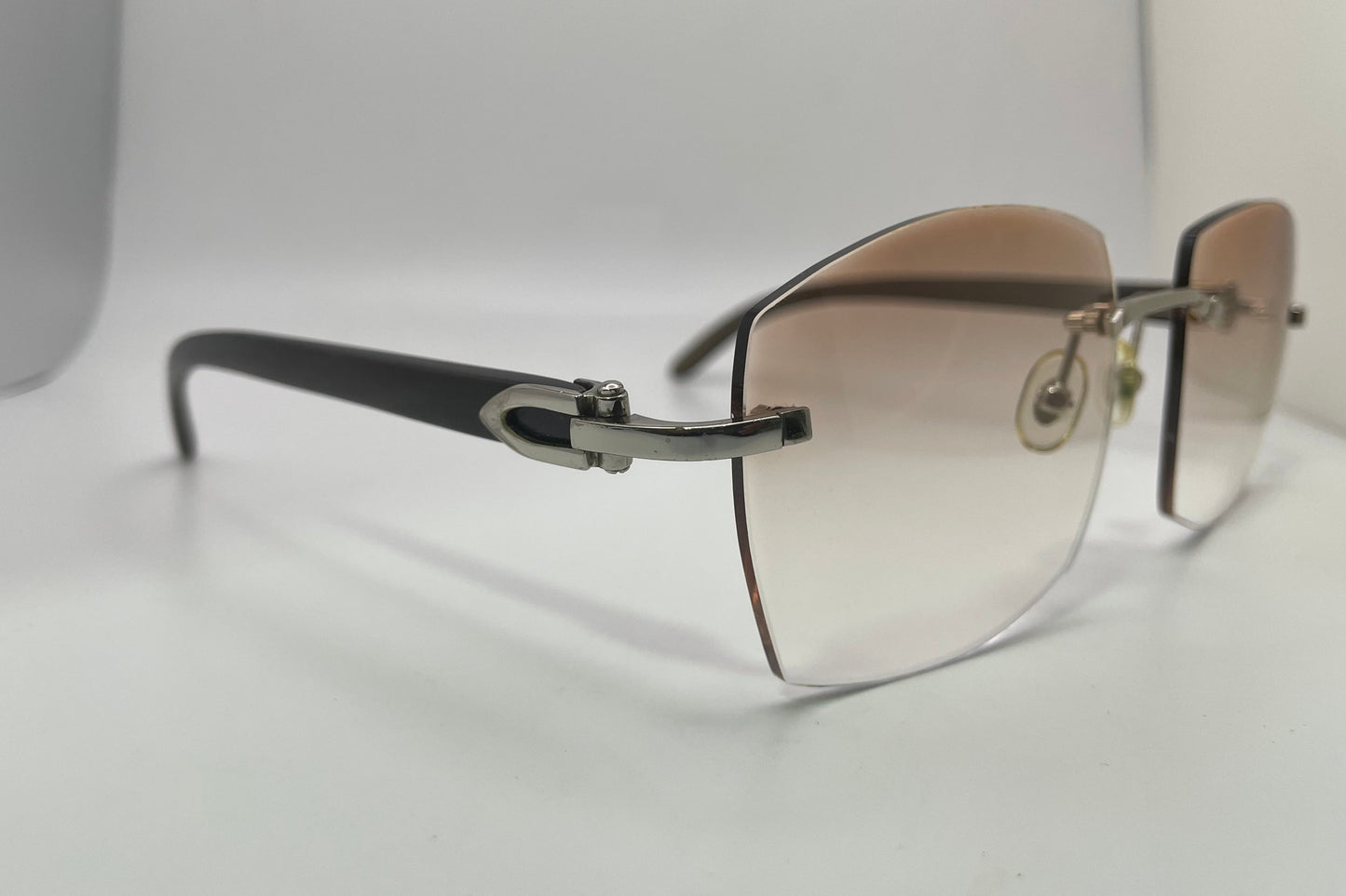 C Decor - Silver Black Woods w/ Light Hennessy Brown Faded Lenses