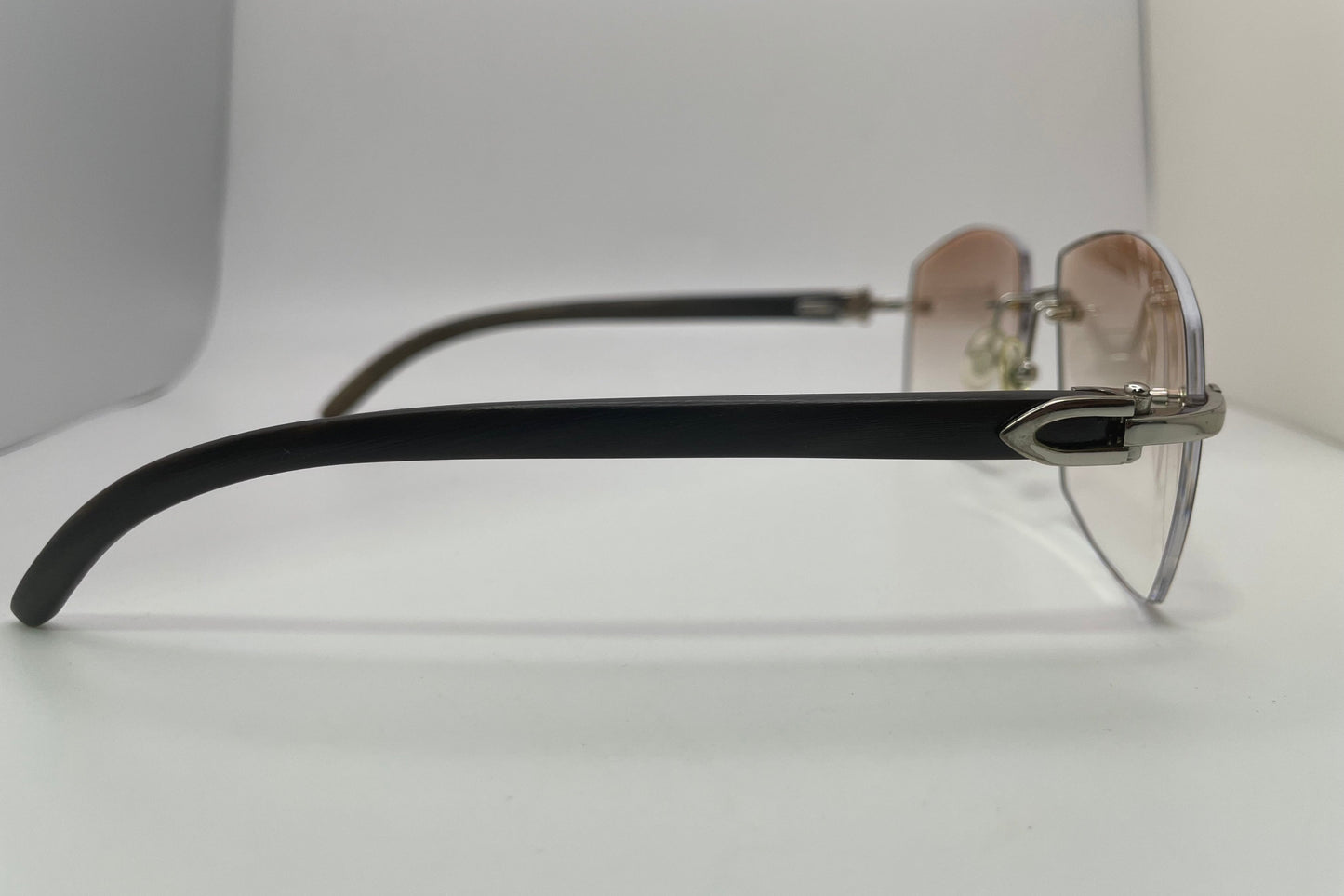 C Decor - Silver Black Woods w/ Light Hennessy Brown Faded Lenses