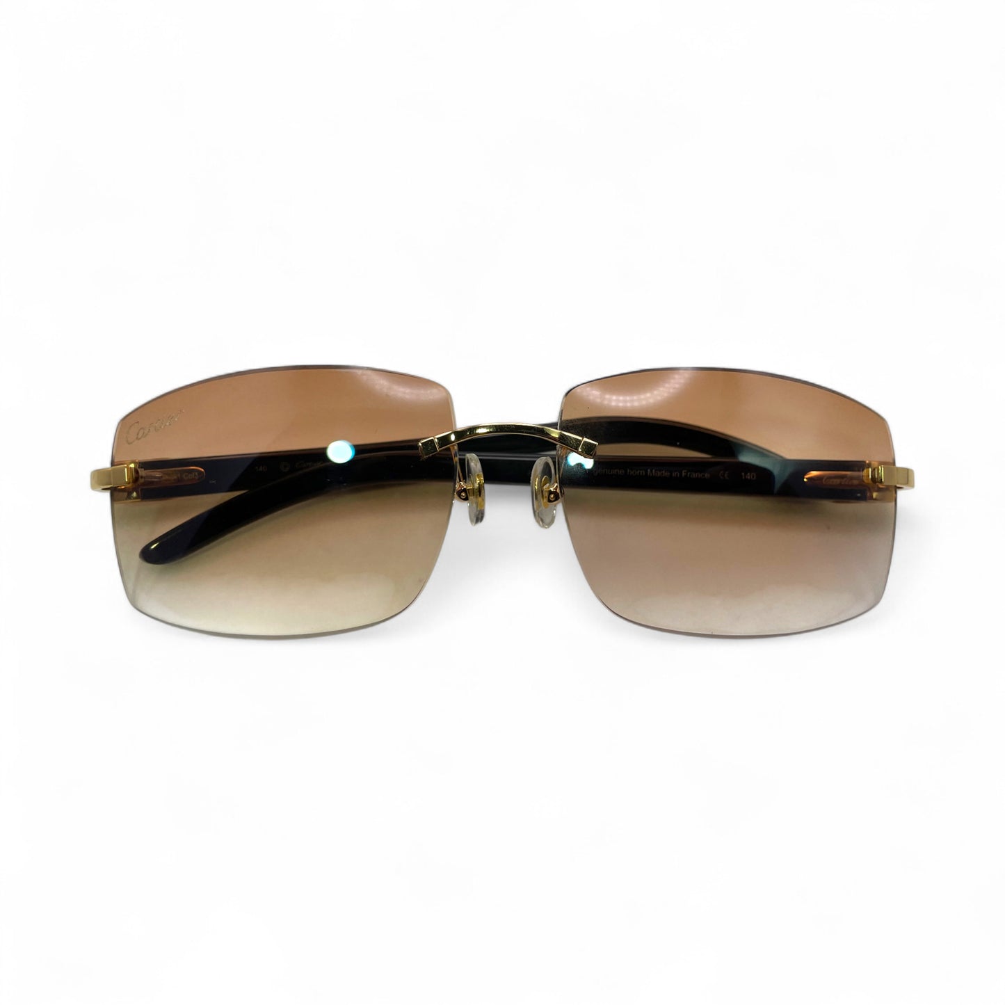 C Decor Buffs - Gold White Genuine Horn Sunglasses (2010s)